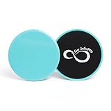 Gliding Core Disc Sliders 2 Pack by Live Infinitely – Exercise On Any Surface With Our Non-Catch Edges Designed For Smooth Sliding – Dual Sided Trainers Ideal For Home Abdominal & Core Workouts -Teal