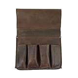 Hide & Drink, Remote Control and Magazine Holder, Sofa Armrest Organizer Pouch, Couch Potato Essentials, Armchair Caddy, Full Grain Leather, Handmade, Bourbon Brown