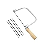 Piercing Saw Wood Handle Jewelers Saw with Blades Coping Saw Ideal Tool Woodworking Tools for Woodworking Plastic Rubber and Soft Metal Cutting