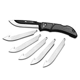 Outdoor Edge 3.5' RazorLite EDC - Replaceable Blade Folding Knife with Pocket Clip and One Hand Opening for Everyday Carry (Gray, 6 Blades)