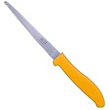 ALLEX Cardboard Cutter Tool Japanese Stainless Steel 5 Inch, Corrugated Cardboard and Styrofoam Cutter, Made in JAPAN, Serrated Sharp Blade, Yellow