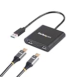 StarTech.com USB 3.0 to Dual HDMI Adapter - 4K & 1080p - External Graphics Card - USB-A to Dual HDMI Monitor Display Adapter for Windows - Black