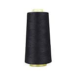 6000 Yards Black Sewing Thread All Purpose 100% Spun Polyester Spools Overlock Cone (Upholstery, Canvas, Drapery, Beading, Quilting)