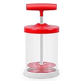 Manual Professional Whipping Cream Dispenser - Handheld DIY Whipped Cream Dispenser - Perfect Cream Whipper Maker for Gift,Lid,15-Ounce Capacity (450ml) (Red)