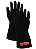 MAGID Class 0 Low-Voltage Rubber Insulating Linemen Safety Gloves, 1 Pair, 11” Long, Black