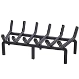 TwentyNext Fireplace Grate 20 Inch Heavy Duty Solid Steel Fire Grate Wood Log Rack Stove Firewood Holder for Indoor Hearth Outdoor Fire Pit Chimney Hearth Kindling Tool Fire Pit