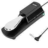 FZONE Sustain Pedal for MIDI Keyboards Digital Pianos Foot Pedal 6.6FT Extension Cable, Polarity Switch