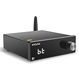 WITOLOGIE S1 Stereo Audio Amplifier, 100W x 2 Mini Hi-Fi Class D AMP Receiver, TPA3116*2 Bluetooth 5.0 Bass and Treble 2.0 CH for Home Passive Speakers (with Remote Control)