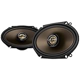 PIONEER A-Series MAX TS-A683FH, 2-Way Coaxial Car Audio Speakers, Full Range, Clear Sound Quality, Easy Installation and Enhanced Bass Response, Full Gold Colored 6” x 8” Oval Speakers