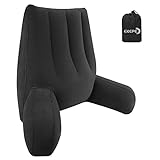 EKEPE Inflatable Reading Backrest Pillow - Back Pillow for Sitting in Bed with Arm Support for Office, Reading and Camping, Support Bed Rest Sit Up Pillow for Adults - Black