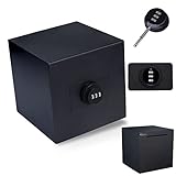 hicocool Piggy Bank for Adults | Password Stainless Steel Reusable Piggy Bank | Metal Piggy Bank with Lock | Unbreakable Savings Bank for Cash Saving(5.9 inch, Black)
