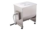 CMI Commercial Stainless Steel Manual Meat Mixers with lid,20Lb/10L Tank,(Mixing Maximum 15-Pound for Meat),Sausage Mixer Machine Meat Processing Equipment (15Lb/10L-Fixed Tank(Gear))