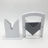 Bagel Slicer,Perfect for Bagels, Safe Grip, Guillotine Cutter, Safety Shield, Stainless Steel (white)