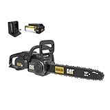 Cat DG630 60V Brushless 16” Chainsaw, Battery Chainsaw with Tool-Free Chain Tensioning, Electric Chainsaw Cordless with Chain Brake for Safety – Battery & Charger Included