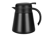Luvan 27oz 800ml 304 18/10 Stainless Steel Thermal Carafe/Double Walled Vacuum Insulated Coffee Pot with Press Button Top,12+ Hrs Heat&Cold Retention,BPA Free,for Coffee,Tea,Beverage etc (Black)