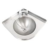 Triangular Stainless Steel Sink,Bathroom Sink Wall Mount Corner Small Sink,Corner Sink Mini Vanity Space Kitchen Sink Basin for Kitchen Bathroom Lavatory, Single Bowl Sink (with Faucet GR-S088)