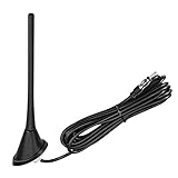 Eightwood Car Stereo AM FM Radio Antenna, Universal Roof Mount Antenna Replacement with Mount Base 16ft Extension Cable for Vehicle Car Truck Stereo Receiver Head Unit FM HD Radio