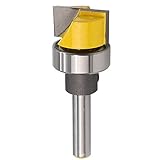 Yakamoz 1/4 Inch Shank Flush Trim Hinge Mortising Template Router Bit with Ball Bearing Woodworking Milling Cutter Tool