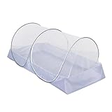CMINGJ Portable Mosquito Net Foldable Pop-Up Travel Mosquito Net for Bed Free Installation-Suitable for Baby Adults Bedroom, Camping, nap, Patio (Large-Side Zipper(White net))