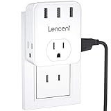 LENCENT 3 Prong to 2 Prong Adapter, 3 Outlets Extender with 3 USB Ports, Wall Charger, Multi Plug Extender Splitter, Travel Power Adaptor for US to Japan Philippines-Type A, Cruise Ship Approved