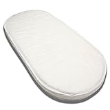 First Essentials Baby Bassinet Cradle Mattress Oval 12' x 26' Breathable Foam Interior Waterproof Padded Design.