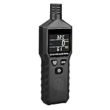 Handheld 3-in-1 Carbon Monoxide Meter with Temperature & Humidity - Portable Carbon Monoxide Detector Alarm CO Detectors Tester Monitor, Professional & Easy to Read (Black)