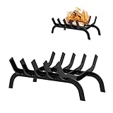 Fireplace Log Grate 17 inch,Heavy Duty Solid Steel Burning Fireplace Wood Stove Firewood Holder for Indoor Hearth Outdoor Firepit