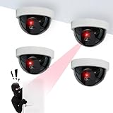 BlissKiss Fake Security Camera - Realistic Dummy Surveillance System, Indoor/Outdoor Use, Easy Installation, Theft Deterrent, Flashing Red LED Light (4)
