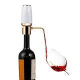 White Electric Wine Aerator Pourer, Electric Wine Dispenser, Wine Airarator, Wine Pump, Wine Dispenser, Wine Pourer, Rechargeable with Micro USB Cable, Wine Gifts, Gifts for Wine Lovers, Wine Gifts