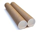 Packhorse Supply | Kraft Mailing Tube with Caps | 2-inch x 12-inch Usable (13' total length) | Heavy-Duty Cardboard Poster Tube for Shipping and Storage of Documents and Art