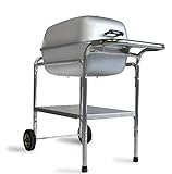 PK Grills PKO-SCAX-X Charcoal BBQ Grill and Smoker Combo, Regular, Silver