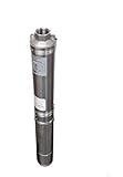 Hallmark Industries MA0414X-7A Deep Well Submersible Pump, 1 hp, 230V, 60 Hz, 30 GPM, 207' Head, Stainless Steel, 4'
