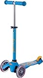 Micro Kickboard - Mini Deluxe - Three Wheeled, Lean-to-Steer Swiss-Designed Micro Scooter for Toddlers & Children with Adjustable Handlebar for Ages 2-5 (Ocean Blue)