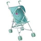 My First Baby Doll Stroller for Toddlers 3 Year Old Girls, Little Kids | Toy Stroller with Bottom Storage Basket, Foldable Frame, Canopy, Seatbelt - Unicorn