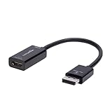Amazon Basics DisplayPort (Not compatible with a USB port) to HDMI Adapter (4k@60Hz), Black, 1.97' x 0.83' x 0.59' in