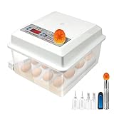 AquariumBasics Egg Hatching Incubator with Egg Turner Function Automatic Poultry Hatcher Machine with Led Candler Function and Temperature Control for Hatching Eggs, Quail Goose Turkey
