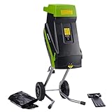 Earthwise Power Tools by ALM GS015 15-Amp Electric Corded Chipper/Shredder with Collection Bag, Green/Black
