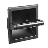 Matte Black Recessed Toilet Paper Holder, Wall Toilet Paper Holder Recessed Toilet Tissue Holder Stainless Steel-Includes Rear Mounting Bracket