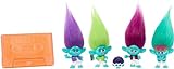 Mattel ​DreamWorks Trolls Band Together BroZone On Tour Set with 5 Small Dolls & Tape Cassette Stand, Collectible Toy Inspired by the Movie