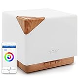 ASAKUKI Smart WiFi Essential Oil Aromatherapy Diffuser&Easy Connect with Alexa and Google Home Phone App Voice Control 700ml Ultrasonic Diffuser -Create Schedules Seven LED Colors Humidifier