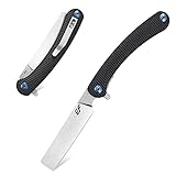 Eafengrow EF939 Folding Pocket Knife with D2 Steel Blade G10 Handle; EDC Pocket Folding Knife for Camping Survival and Outdoor (Black)