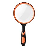 Handheld Reading Magnifying Glass for Seniors, 10X Large Reading Magnifier, 90mm Non-Scratch Lens Magnifying Glass Lens for Book Newspaper Reading, Classroom Science