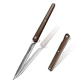 Carimee Folding Pocket Knife- 4 inch Slim Pocket Knife with Case D2 Drop Point , Flipper Open, Liner Lock, Ball Bearing Pivot, Deep Carry, Ultra sharp for Everyday Carry