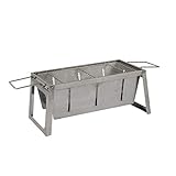 Fire Sense 63724 Stainless Steel Foldaway Charcoal Grill Heavy Duty Stainless Steel Construction For Outdoor Barbecues Camping Tailgating Traveling Charcoal Grate & Carry Bag Included