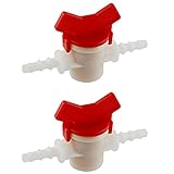 DGZZI Barbed Ball Valve 4PCS 1/4-Inch ID in-Line Ball Valves Shut-Off Switch Hose Barb Connectors for Drip Irrigation and Aquariums White