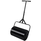 Treela Lawn Roller Push Tow Behind Yard Roller 10 Gallons Water and Sand Filled Garden Drum Roller Sod Roller for Planting Seeding Garden Backyard Eliminating Turf Damage