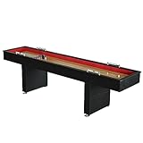 Hathaway BG1203 Avenger 9-Foot Avenger Shuffleboard for Family Game Rooms with Padded Gutters, Leg Levelers, 8 Pucks and Wax, Black