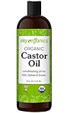 Sky Organics Organic Castor Oil for Hair, Lashes & Brows 100% Pure & Cold-Pressed USDA Certified Organic to Strengthen, Moisturize & Condition, 16 fl. Oz