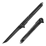FUNBRO EDC Pocket Knife - 7CR13Mov Steel Tanto Blade, Slim Survival Knife with Clip and Liner Lock, Window Breaker - For Outdoor Camping
