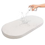 Wonder Living Baby Bassinet Mattress, Breathable, Hypoallergenic, Non-Toxic, Oval Shaped with Removal Waterproof Cover,15' x 30' x 2''